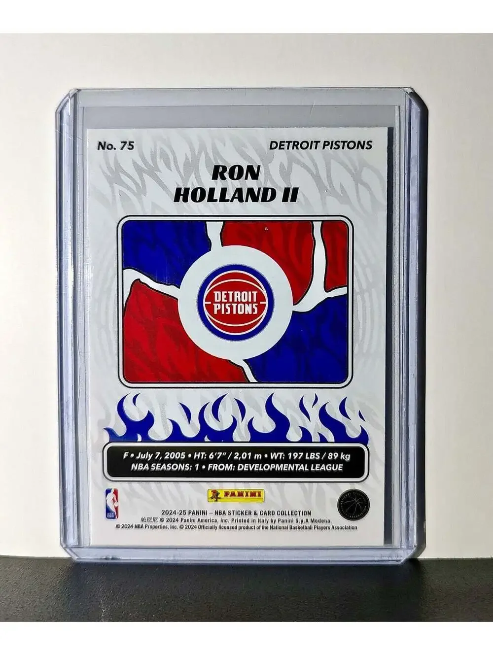 Ron Holland II Rookie 2024-25 Panini NBA #75 Sticker Card Detroit Pistons